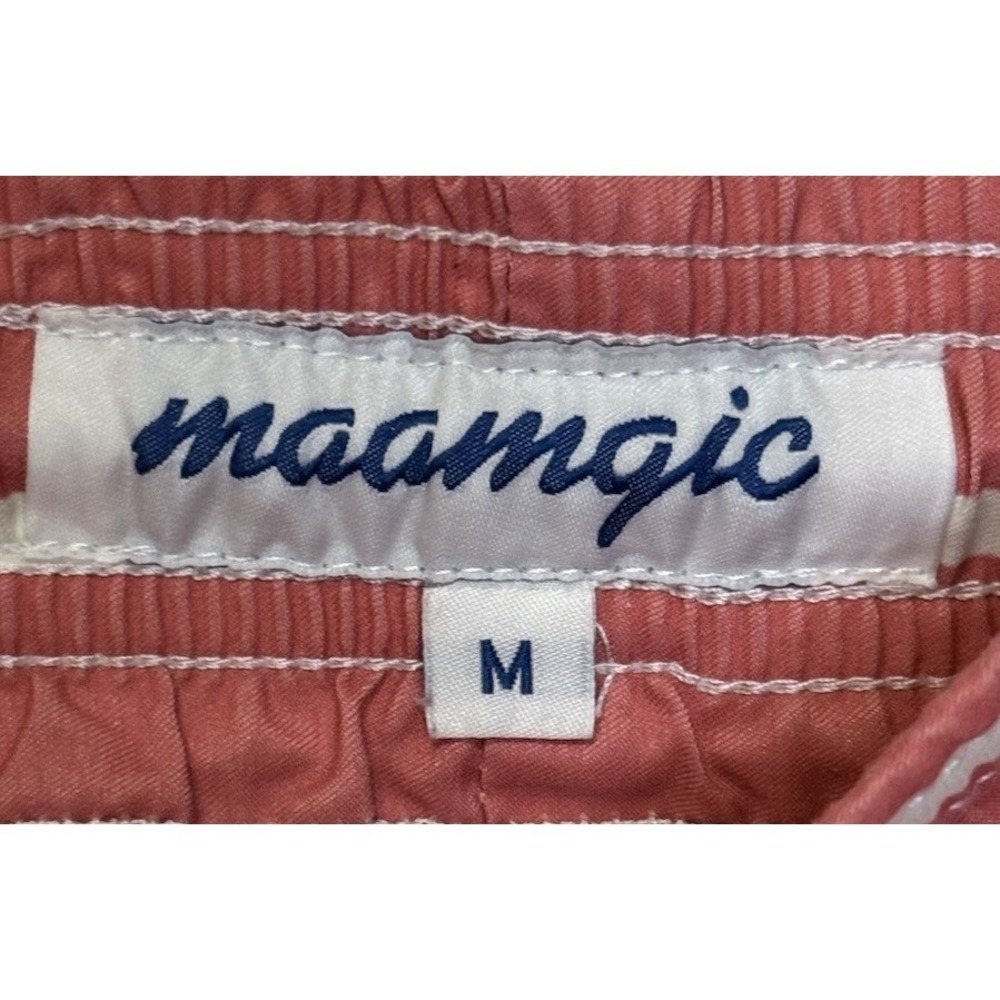Maamgic Men's Trunk Shorts Swimwear Beach Striped Drawstring Pockets Medium - Picture 4 of 8